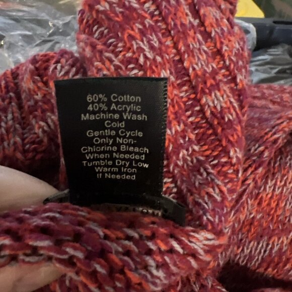 Ann Taylor women Knit turtleneck sweater Medium Cotton Blend Burgundy - Picture 6 of 6